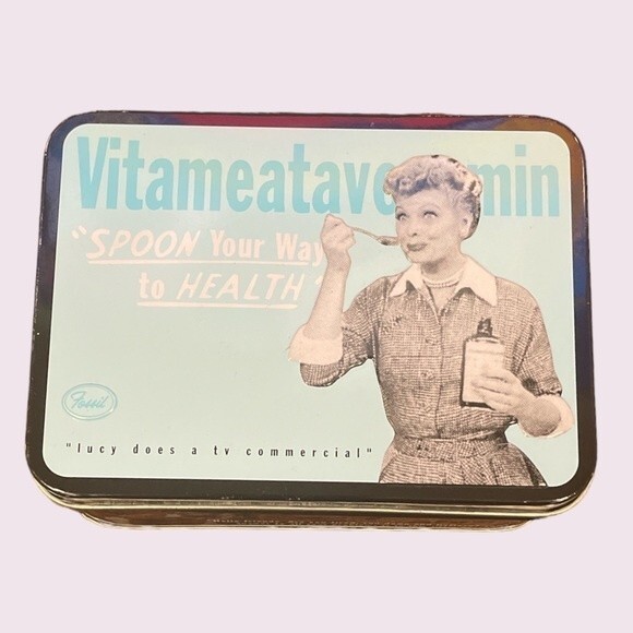 RARE NEW Fossil Limited Edition I Love Lucy Vitameatavegamin Black Leather Watch - Picture 2 of 8